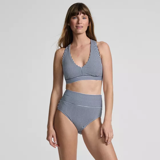 Women's V-neck Bikini and High Waisted Bottom Swimsuit Set - primary