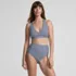 Women's V-Neck Bikini and High Waisted Bottom Swimsuit Set, Front