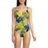 Women's Smoothing Control Crochet Stitch Surplice High Leg One Piece Swimsuit, Front