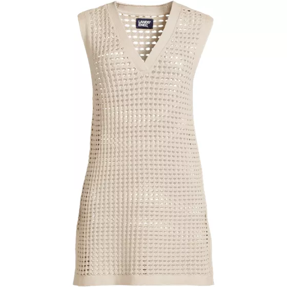 Women's Plus Size Open Knit Cover-up Dress - primary