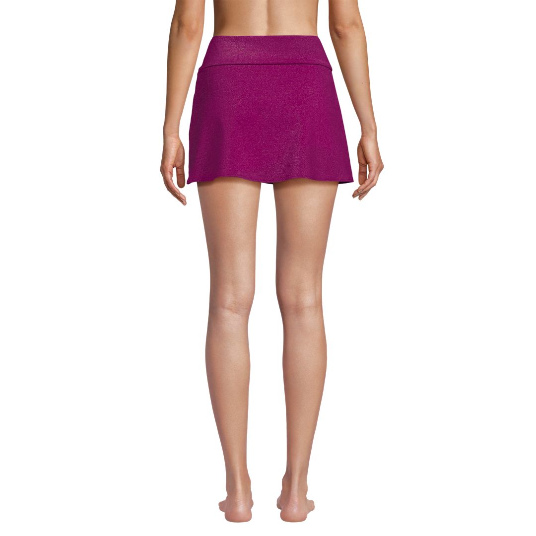Women's Chlorine Resistant Shine Twist Front Mini Swim Cover-up Skirt