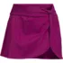 Women's Chlorine Resistant Shine Twist Front Mini Swim Cover-up Skirt, Front