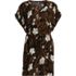 Women's Crinkle Rayon Short Sleeve Gathered Waist Kaftan Swim Cover-up Dress, Front