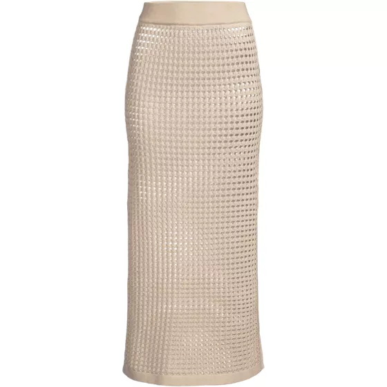 Women's Plus Size Cotton Open Knit Maxi Swim Cover-up Skirt - primary