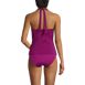 Women's Chlorine Resistant Shine V-neck Halter Tankini Swimsuit Top, Back