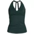 Women's Chlorine Resistant Shine V-neck Halter Tankini Swimsuit Top, Front