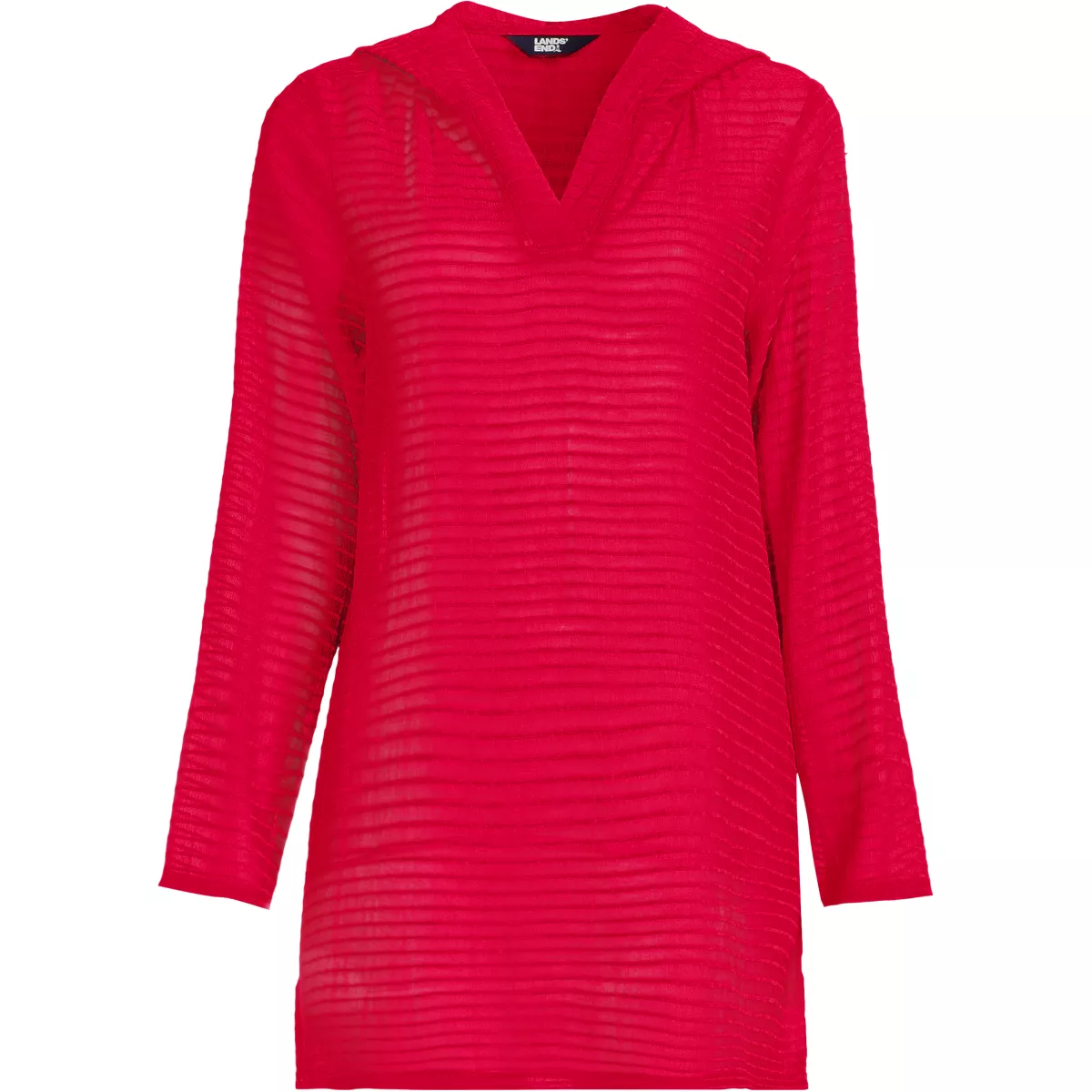 Women's Rayon Rib Hooded Mini Swim Cover-up Dress