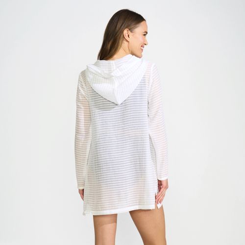 Women's Rayon Rib Hooded Mini Cover-up Dress, Back
