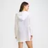 Women's Rayon Rib Hooded Mini Cover-up Dress, Back