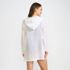 Women's Petite Rayon Rib Hooded Mini Cover-up Dress, Back