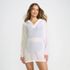 Women's Petite Rayon Rib Hooded Mini Cover-up Dress, Front