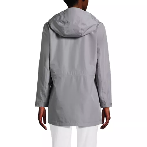 Women's Waterproof Hooded Packable Rain Jacket, Back