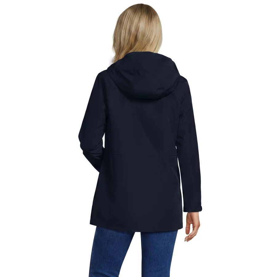 School Uniform Women's Waterproof Hooded Packable Rain Jacket view 3