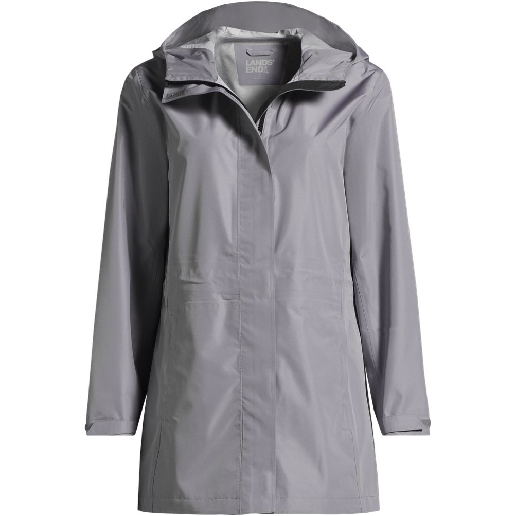 Women's Waterproof Hooded Packable Rain Jacket Lands' End