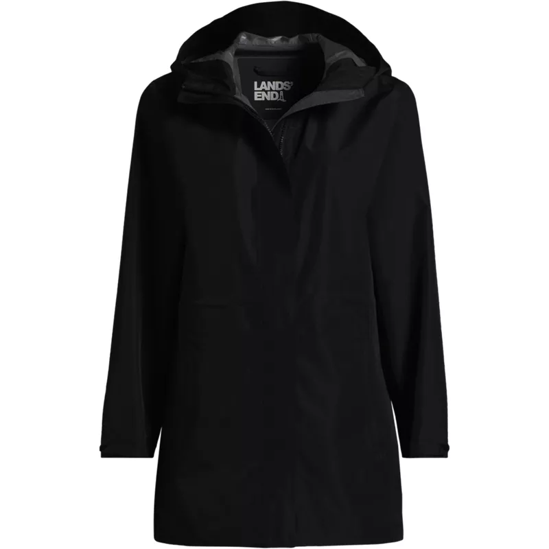 Women's Waterproof Hooded Packable Rain Jacket, Front