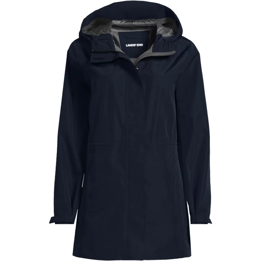 School Uniform Women's Waterproof Hooded Packable Rain Jacket view 5