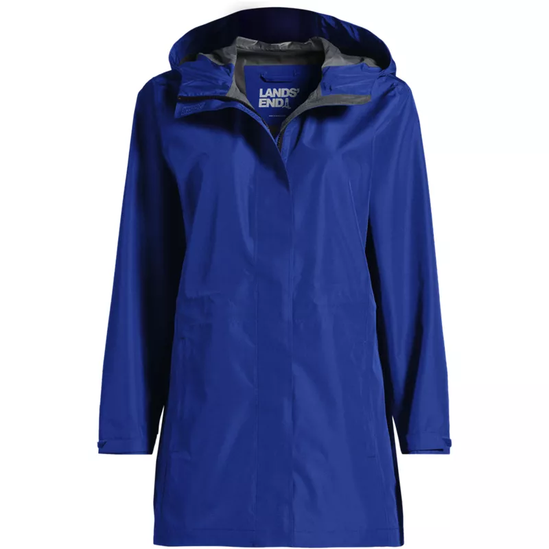 Women's Waterproof Hooded Packable Rain Jacket, Front