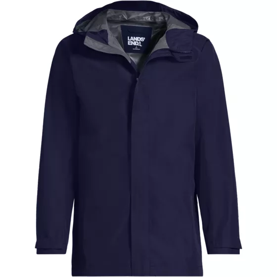 Men's Big Waterproof Hooded Packable Rain Jacket - primary