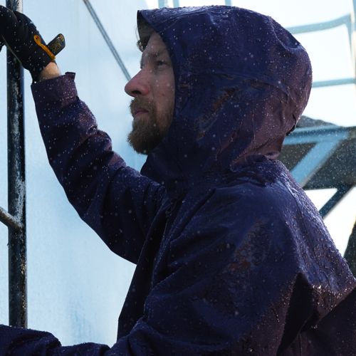 Men's Waterproof Hooded Packable Rain Jacket