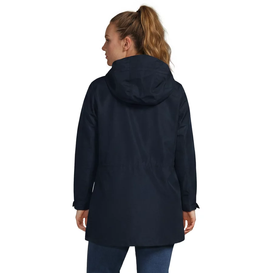 School Uniform Women's Waterproof Hooded Packable Rain Jacket view 6