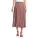 Women's Chiffon Elastic Waist Pleated Midi Skirt, Front