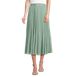 Women's Chiffon Elastic Waist Pleated Midi Skirt, Front