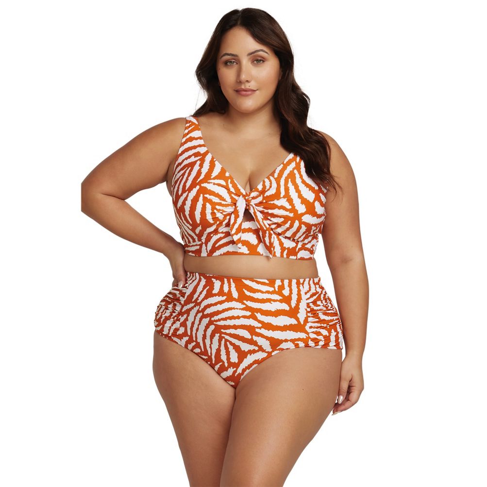 Plus size sale midkini swim top