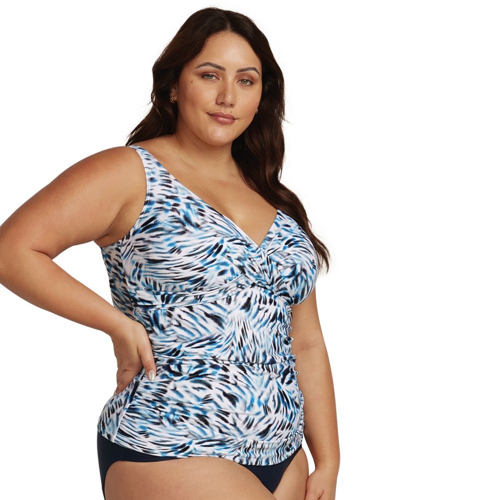 Artesands Women's Plus Size Ze Blu Delacroix Curve Fit Tankini Top Swimsuit