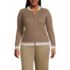 Women's Plus Size Active Ribbed Zip Front Sweater Jacket, Front