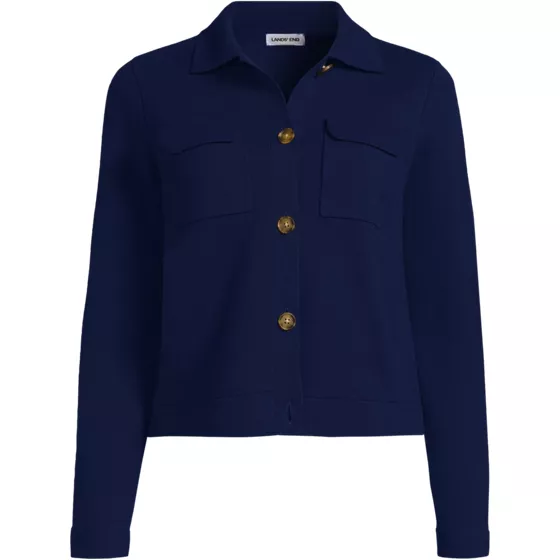 Women's Fine Gauge Cotton Sweater Jacket - primary