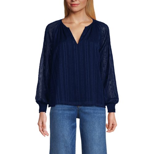 Women's Clip Dot Chiffon Blouse - image 3