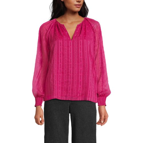Women's Clip Dot Chiffon Blouse - image 3