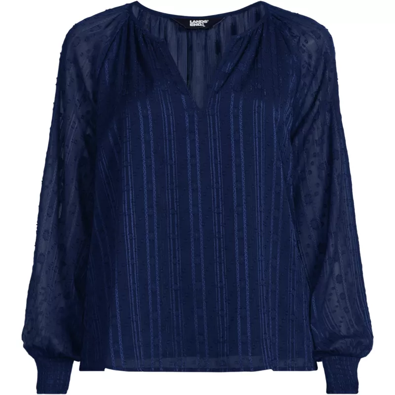 Women's Clip Dot Chiffon Blouse, Front