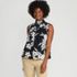 Women's Cotton Voile Mock Neck Blouse, Front