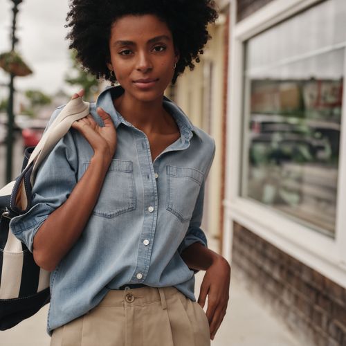 Women's Denim Button Front Shirt