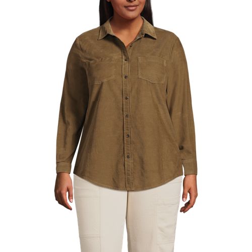 売れ筋商品|||ランズエンド カットソー トップス レディース Women's Pinwale Cord Smocked Popover Shirt Black Women's Pinwale Cord Smocked Popover Shirt | Lands' End