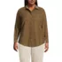 Women's Plus Size Pincord Button Front Shirt, Front