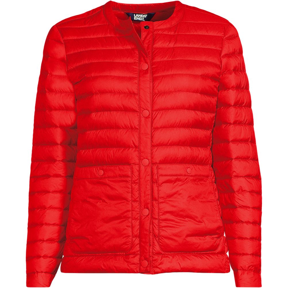 Collarless down jacket online