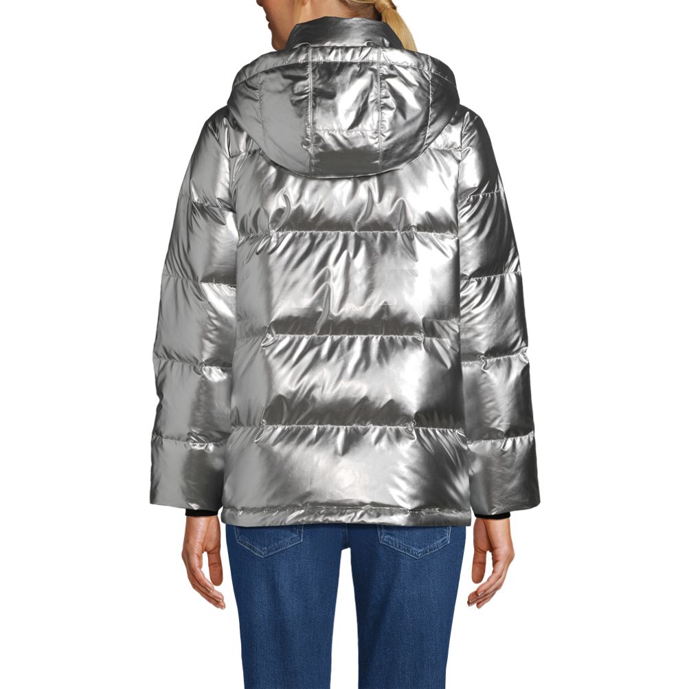 Lands’ End Women’s 3X (24W-26W) sold Silver Down Fill Puffer Jacket Coat