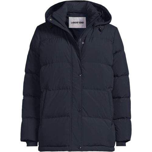 Puffer Down Jacket, Women, size: S, regular, Blue, Nylon, by Lands' End