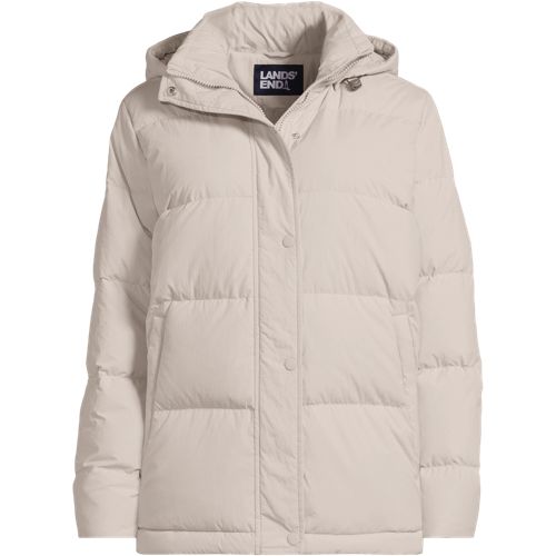 Puffer Down Jacket, Women, size: XL, regular, Black, Nylon, by Lands' End