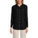 Women's Black Denim Button Front Shirt, Front