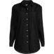 Women's Black Denim Button Front Shirt, Front