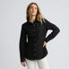 Women's Black Denim Button Front Shirt, Front