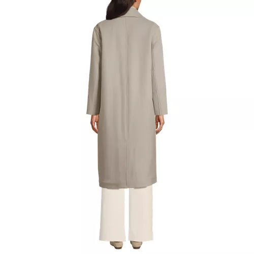 Women's Insulated Double Breasted Wool Coat, Back