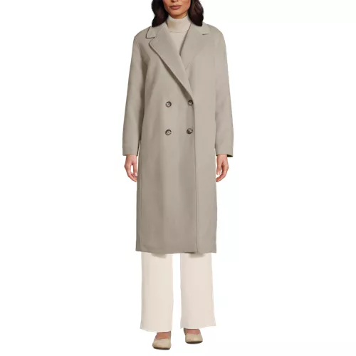 Women's Insulated Double Breasted Wool Coat, Front