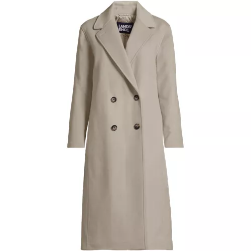 Women's Insulated Double Breasted Wool Coat, Front