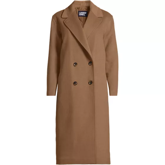 Women's Plus Size Insulated Double Breasted Wool Coat - primary