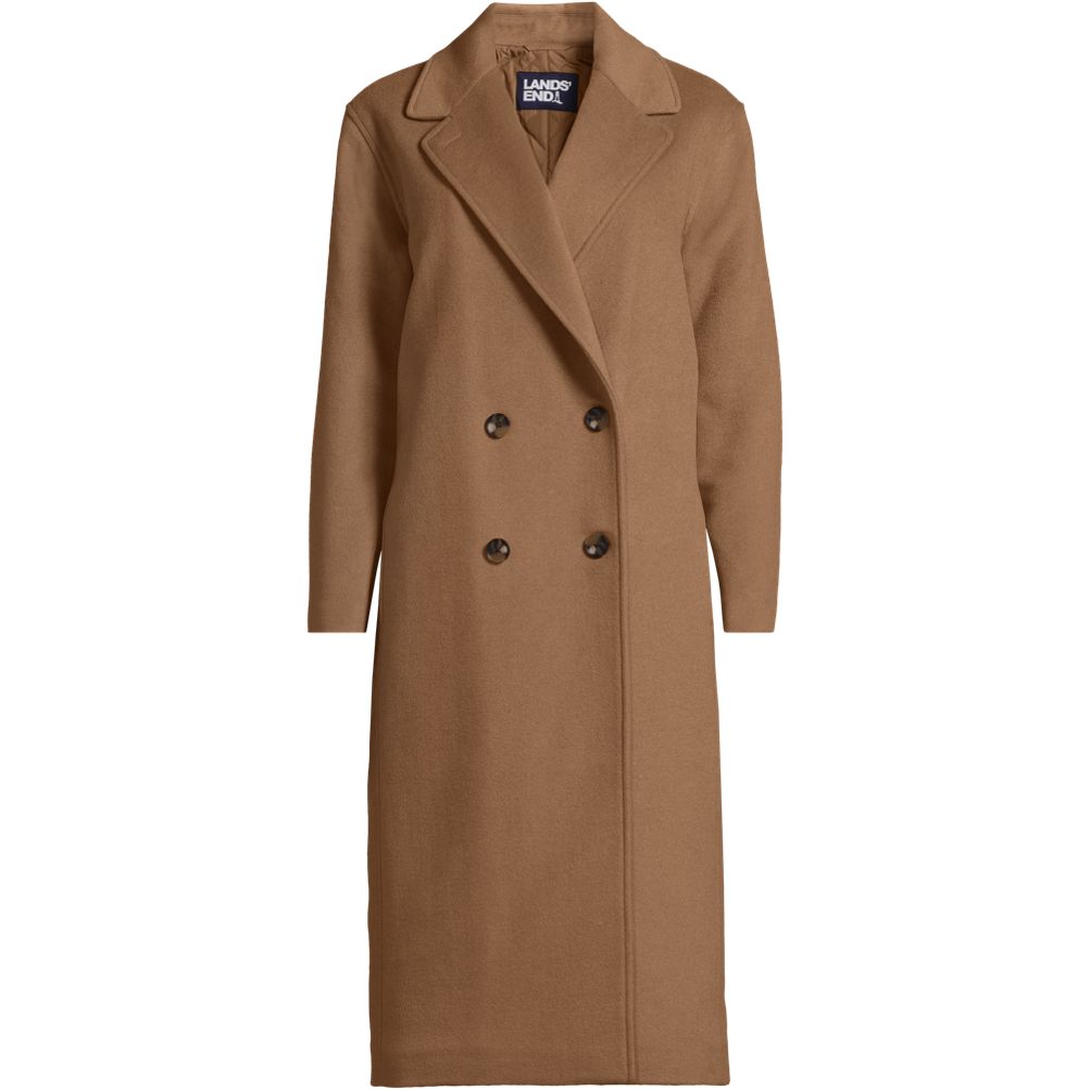 Women's Insulated Double Breasted Wool Coat | Lands' End