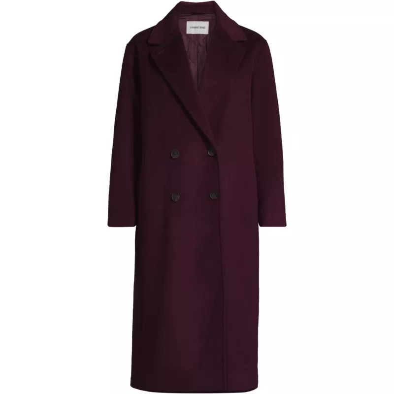 Women's Plus Size Insulated Double Breasted Wool Coat, Front